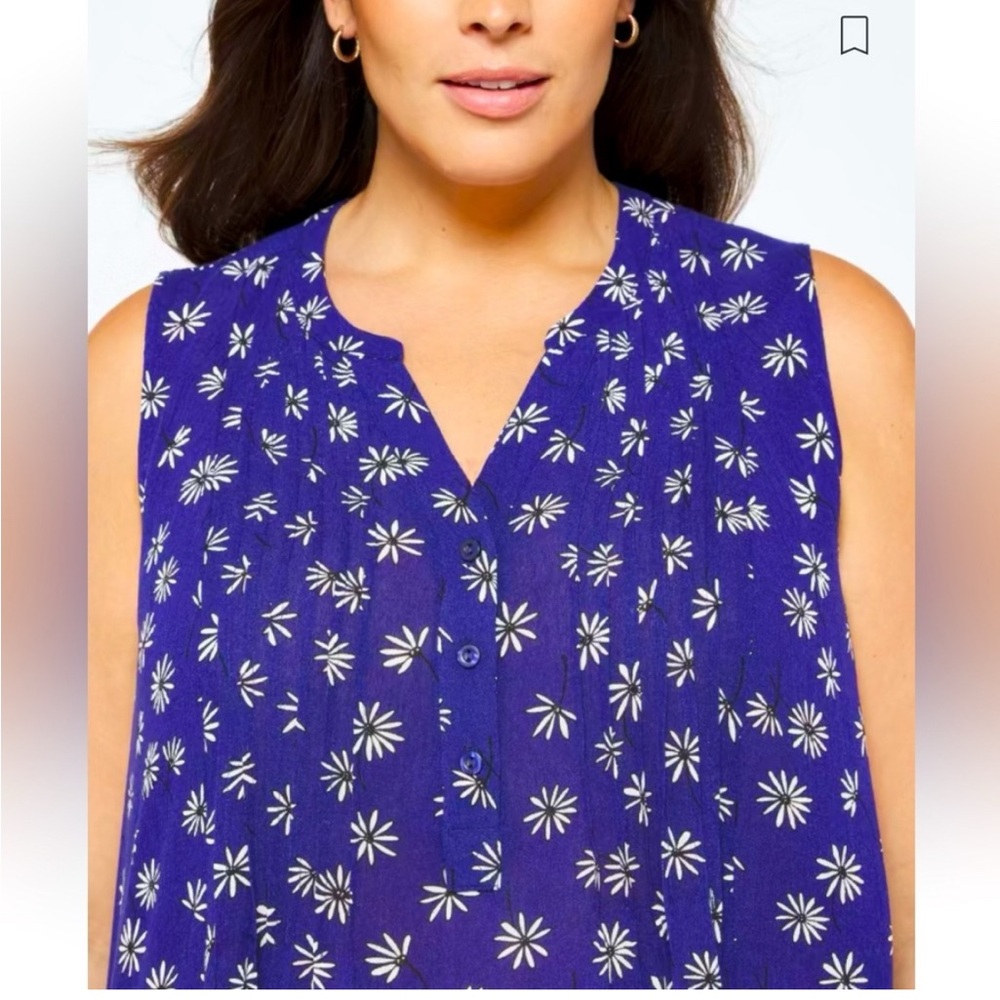 Market & Spruce Hemingway Pintuck Sleeveless Blouse